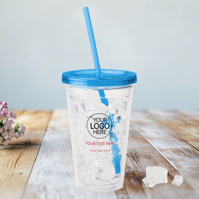 Einfache Typografie hinzufügen Acryltrinkbecher (Add Your Logo Simple Typography Acrylic Tumbler)