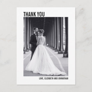 Einfache Typografie Hochzeit Vielen Dank Foto Post Postkarte