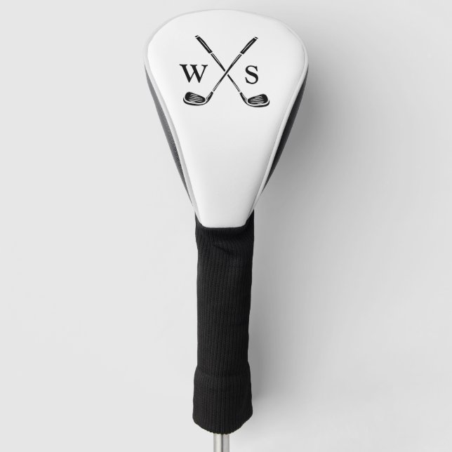 Einfache Typografie Initialen Monogramm elegant Golf Headcover (Vorderseite)