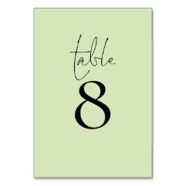 Einfache Typografie Limone Cream Script Hochzeit Tischnummer