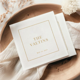 Einfache Typografie Minimale Hochzeit Servietten Mit Folie