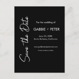 Einfache Typografie Moderne Schwarz-weiß Save the  Postkarte