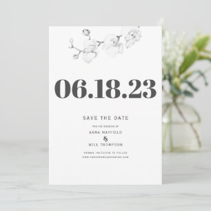 Einfache Typografie Modernes Orchid Wedding Rett D Einladung