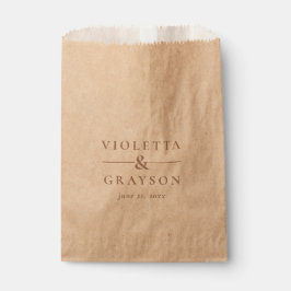 Einfache Typografie - Namen und Datum Hochzeit Geschenktütchen