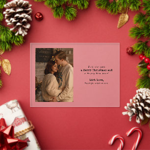 Einfache Typografie-Paar-Foto-Weihnachtskarte Acryleinladungen