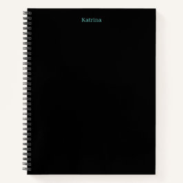 Einfache Typografie Personalisiert Name Schwarz Aq Notizbuch