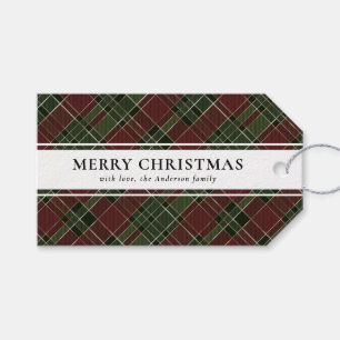 Einfache Typografie Red Buffalo Kariert Weihnachte Geschenkanhänger