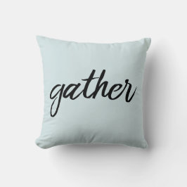 Einfache Typografie Sammler Moderne Farm Light Blu Kissen