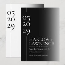 Einfache Typografie, Schwarz/Weiß-Hochzeit