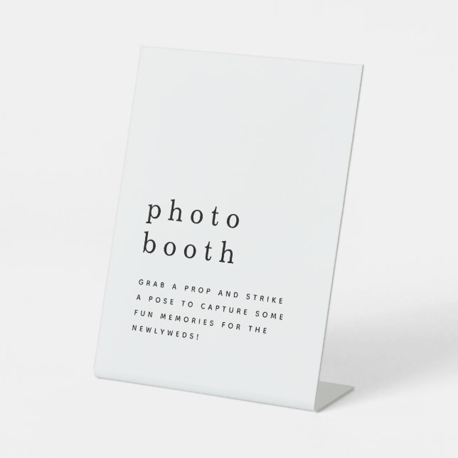 Einfache Typografie-Schwarz-weiße Foto-Hochzeit Sockelschild (Vorderseite)