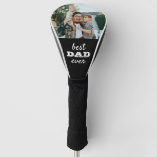 Einfache Typografie Schwarzer bester Vater je Foto Golf Headcover