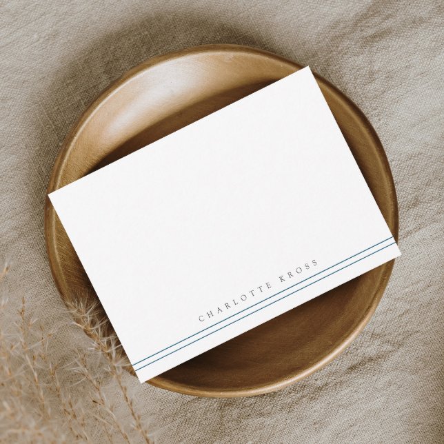 Einfache Typografie Stripe Personal Stationery Mitteilungskarte (Von Creator hochgeladen)