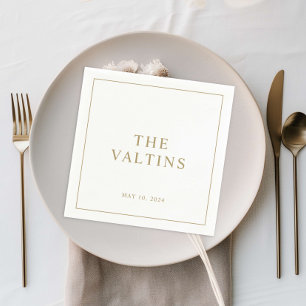 Einfache Typografie Wedding Napkins Serviette