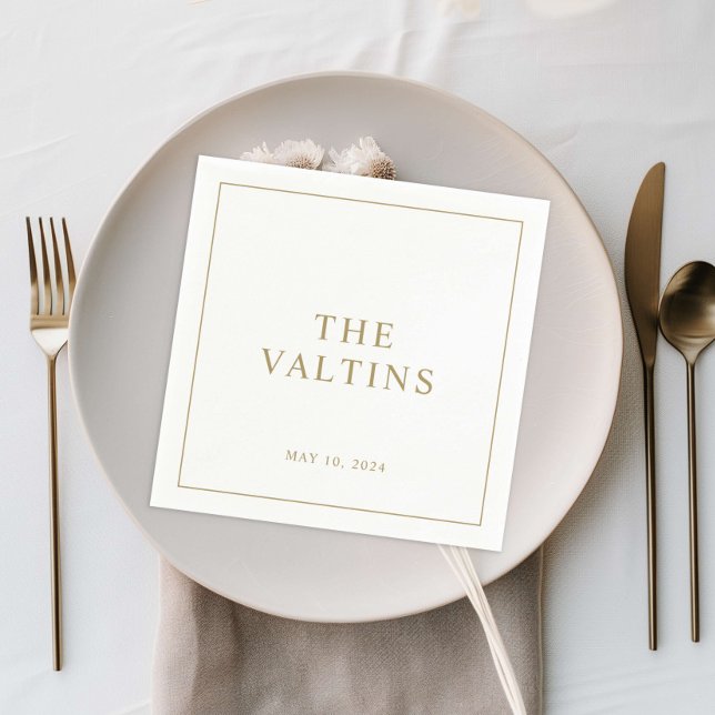 Einfache Typografie Wedding Napkins Serviette (Von Creator hochgeladen)
