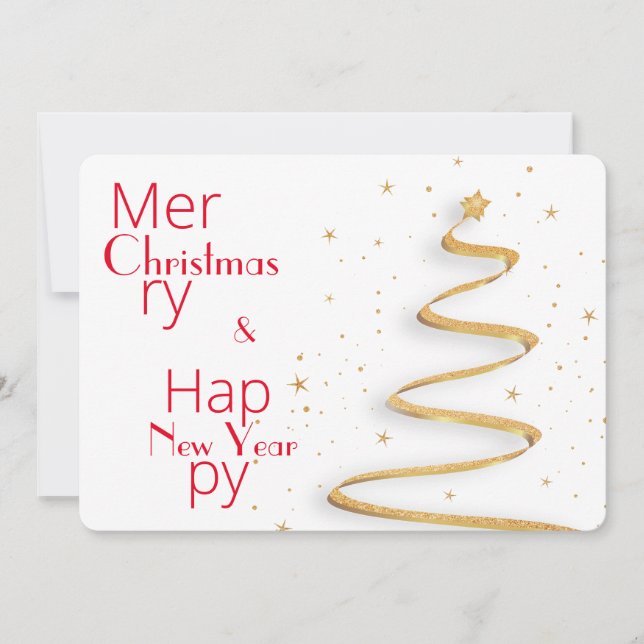 Einfache Typografie Weihnachtsgrüße Wünsche Karte (Vorderseite)