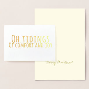 Einfache Typografie Weihnachtskarol-Texte Folienkarte