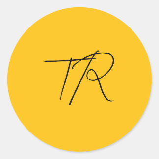 Einfache typografische benutzerdefinierte Initiale Runder Aufkleber