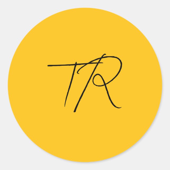 Einfache typografische benutzerdefinierte Initiale Runder Aufkleber (Vorderseite)