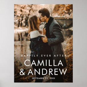 Einfache typografische Foto-Hochzeit Poster