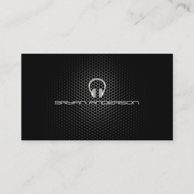 Einfache u. elegante DJ-Visitenkarte Visitenkarte (Vorderseite)