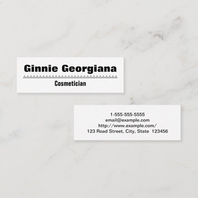 Einfache u. mutige Cosmetician-Visitenkarte Mini Visitenkarte (Vorne/Hinten)