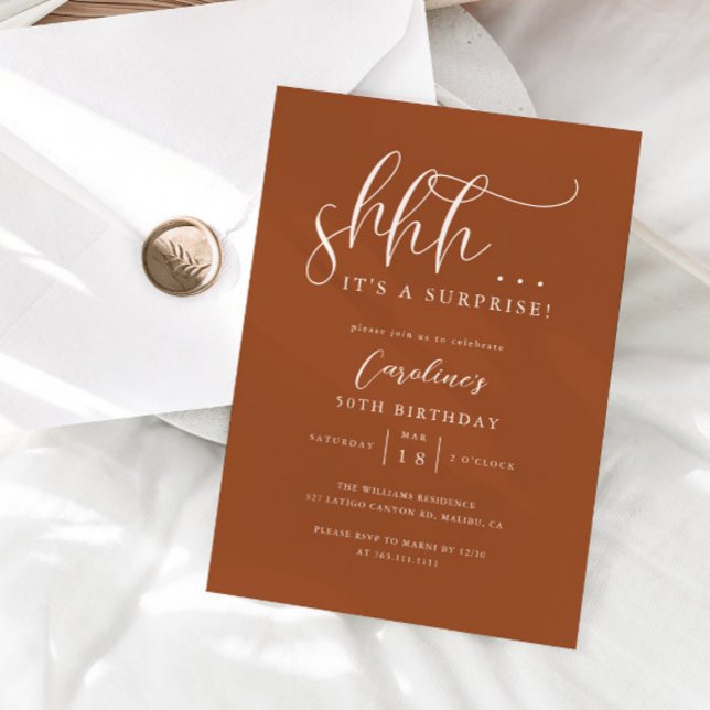 Einfache Überraschung Geburtstag Party Einladung (Von Creator hochgeladen)