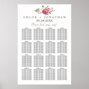 Einfache Übersicht über die Hochzeitssitze von Bou Poster