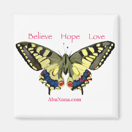 Einfache Überzeugung, Hoffnung, Liebe, Schmetterli Magnet