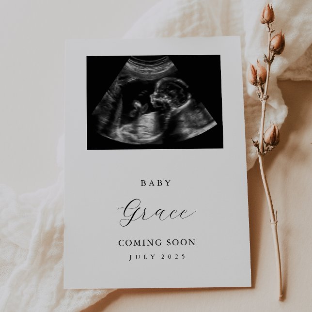 Einfache Ultrasound Foto Baby Announccard Einladung (Von Creator hochgeladen)