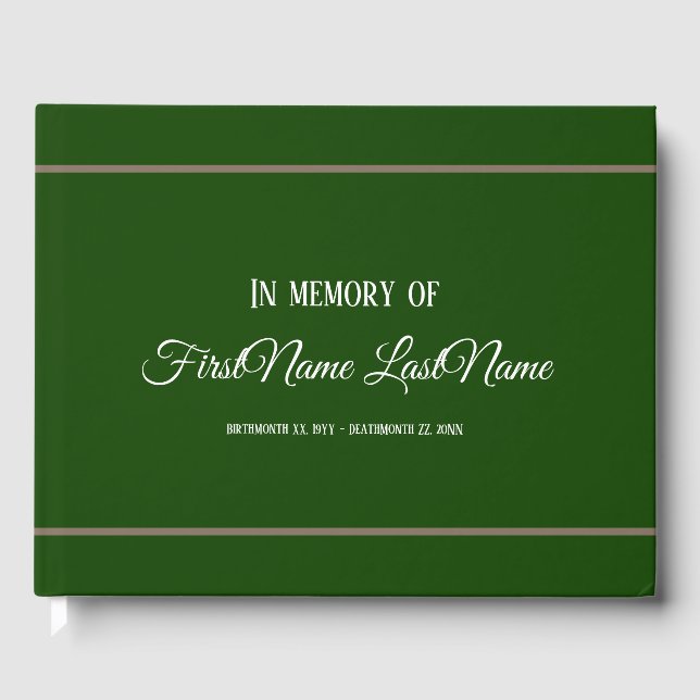 Einfache und angesehene Beerdigung/Memorial Gästeb Gästebuch (Vorderseite)
