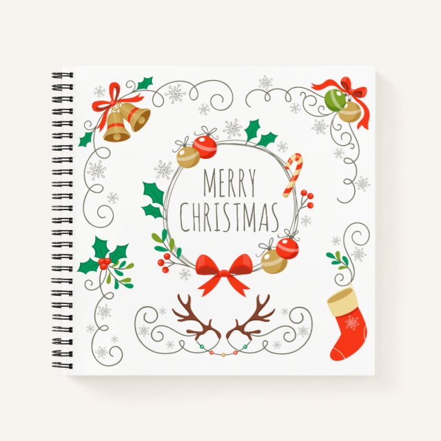 Einfache und dennoch elegante Weihnachtsdekoration Notizbuch (Vorderseite)