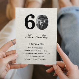 Einfache und elegante 60. Geburtstagsparty Canva Einladung
