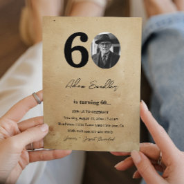 Einfache und elegante 60. Geburtstagsparty Rustika Einladung
