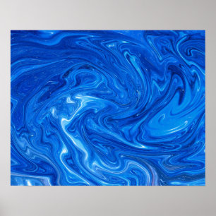 Einfache und elegante Abstrakte Artwork aus blauem Poster