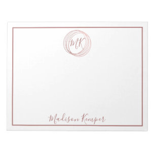 Einfache und elegante Abstrakte Rose Gold Circles Notizblock