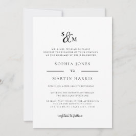 Einfache und elegante Ampersand Monogram Wedding Einladung