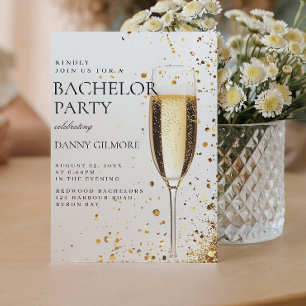 Einfache und elegante Bachelor Party Einladung