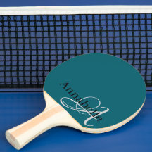 Einfache und elegante Blue Monogramm und Name