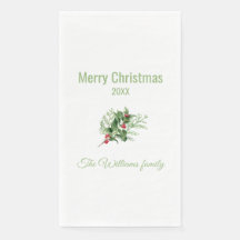 Einfache und elegante botanische Weihnachten Napki