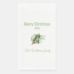 Einfache und elegante botanische Weihnachten Napki Serviette
