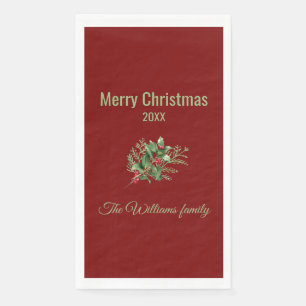 Einfache und elegante botanische Weihnachten Napki Serviette