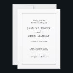 Einfache und elegante Einladung zur Hochzeit<br><div class="desc">Einfache und elegante Einladung zur Hochzeit - Elegantes klassisches Hochzeitsfest - Einladung elegantes und romantisches Design</div>