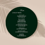 Einfache und elegante Green Wedding Menu Cards Menükarte<br><div class="desc">Moderne grüne Speisekarte,  Menü für Hochzeitsessen,  rustikales Menü für Hochzeitsessen und Getränke,  einfache kalligraphische Hochzeitskarten-Menüs,  Minimalistisches smaragdgrünes Hochzeitsmenü,  rustikales Hochzeitsmenü,  Menü für Hochzeitstische</div>
