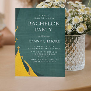 Einfache und elegante grüne Bachelor-Party Einladung