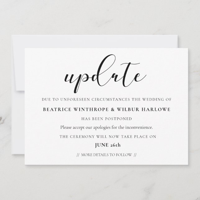 Einfache und elegante Hochzeitskarte Einladung (Vorderseite)