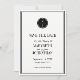 Einfache und elegante Hochzeitskarte Save the Date