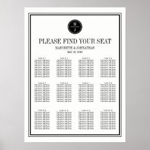 Einfache und elegante Hochzeitssattelsignatur Poster