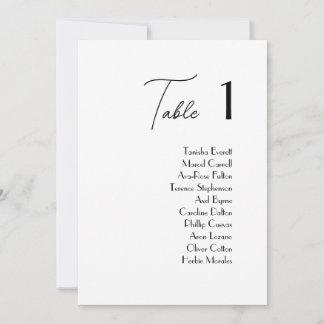 Einfache und elegante Hochzeitstisch-Sitzkarten Einladung