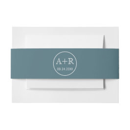 Einfache und elegante Initialen aquamarin Einladungsbanderole