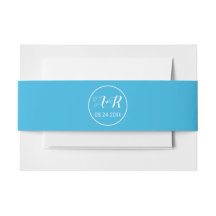 Einfache und elegante Initialen blaue Hochzeit
